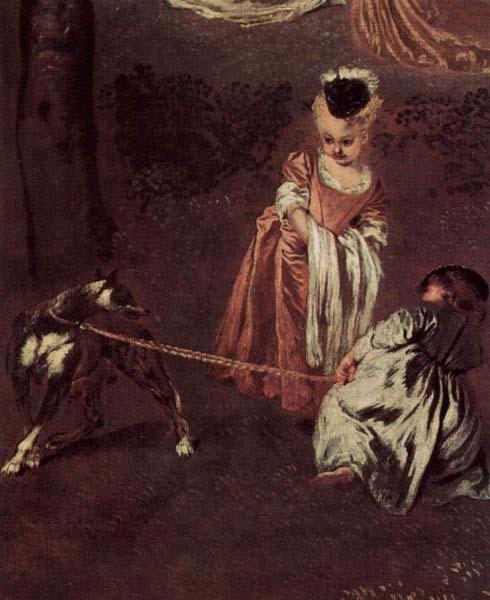 Jean antoine Watteau Vergnegen im Freien (Amusements champetres), Detail oil painting image
